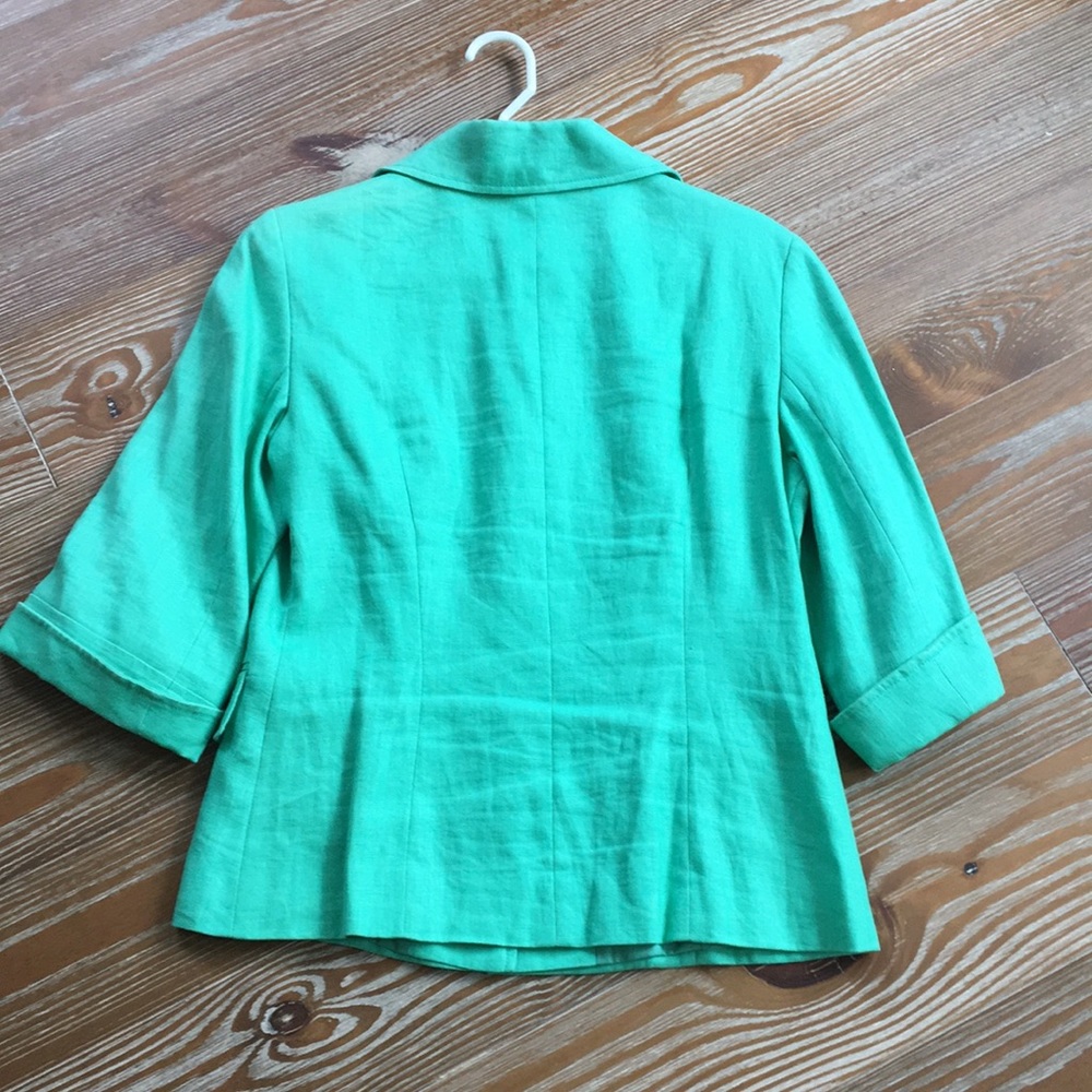 Lafayette 148 green linen jacket 4 6 - Picture 2 of 10